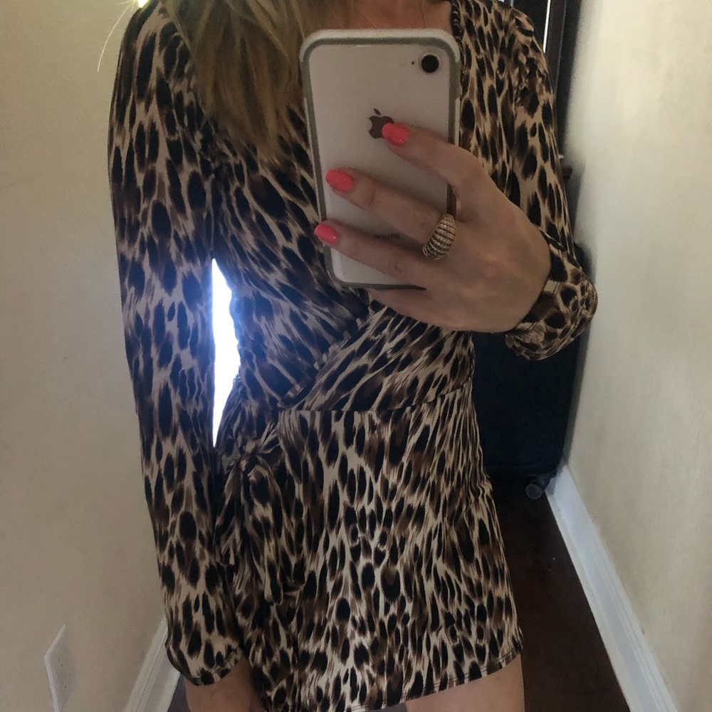 Animal print romper.